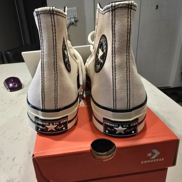 Converse - Unisex Chuck 70 High Top Shoes (A08188C) CREAM BLACK WOMEN'S 7.0 NEW - Picture 3 of 12